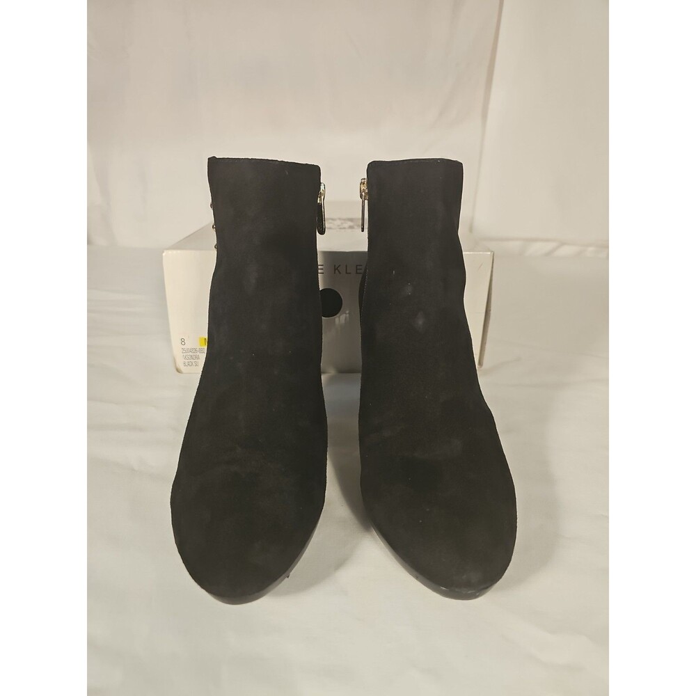 Ann Kline Black Suede Aksondra Ankle Boots Women's 8 M 3” Heel
